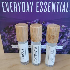 Young Living Essential Oil 3 ROLLER BOTTLE SET Bottle Therapeutic w Bamboo Lids
